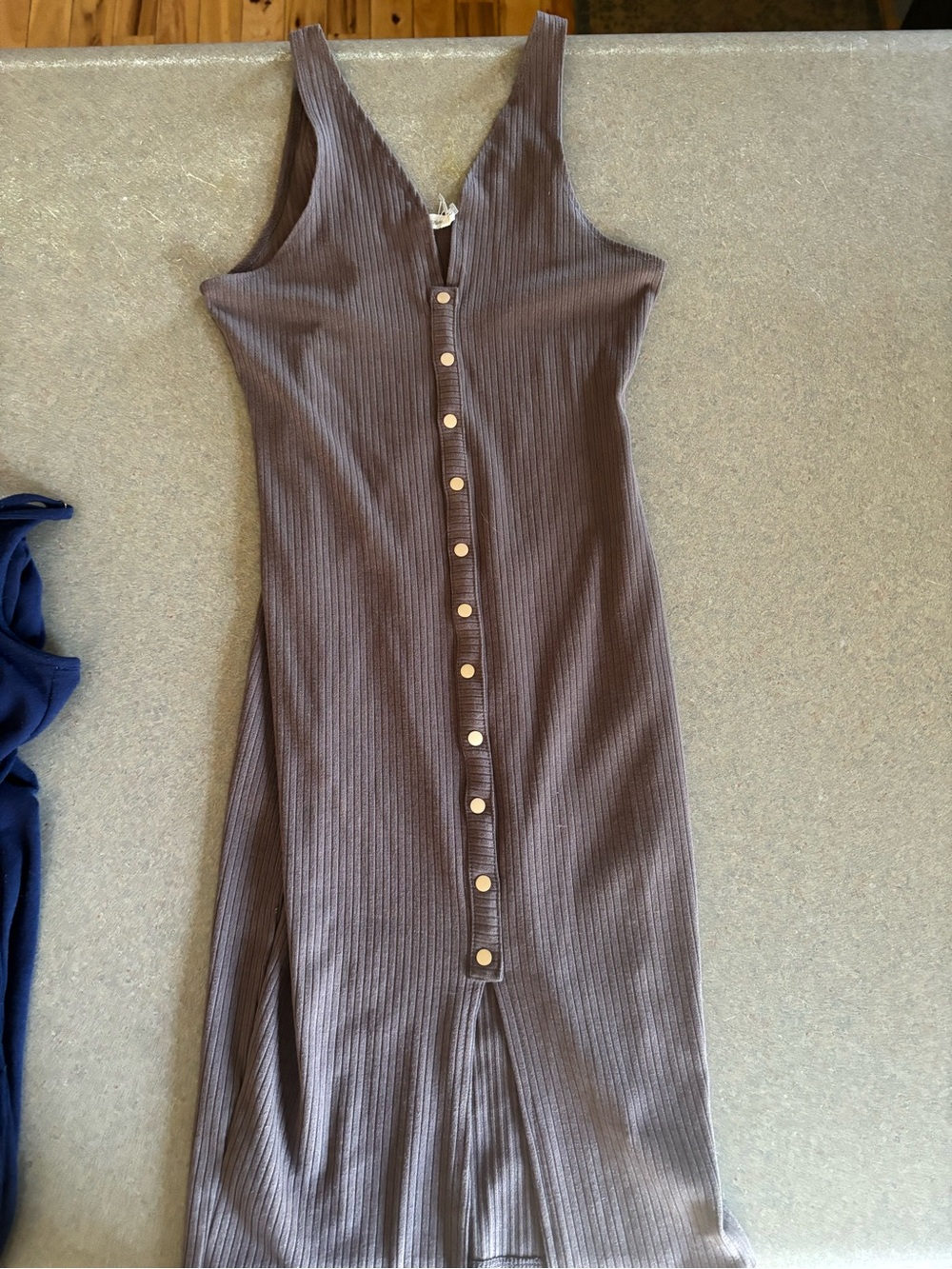 Ribbed Button-Front Midi Dress in Taupe scandalous